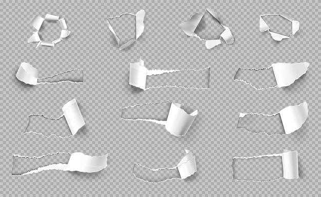 4 Plantillas de papel rasgado en PSD 1 Papel rasgado en vectores